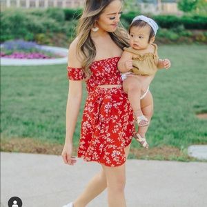 SheIn red floral set